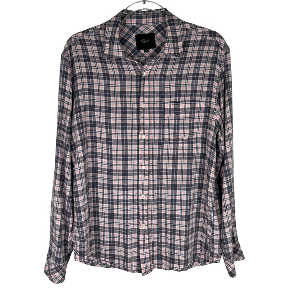 Rails Connor Button Down Flannel Stone Pink White… - image 1